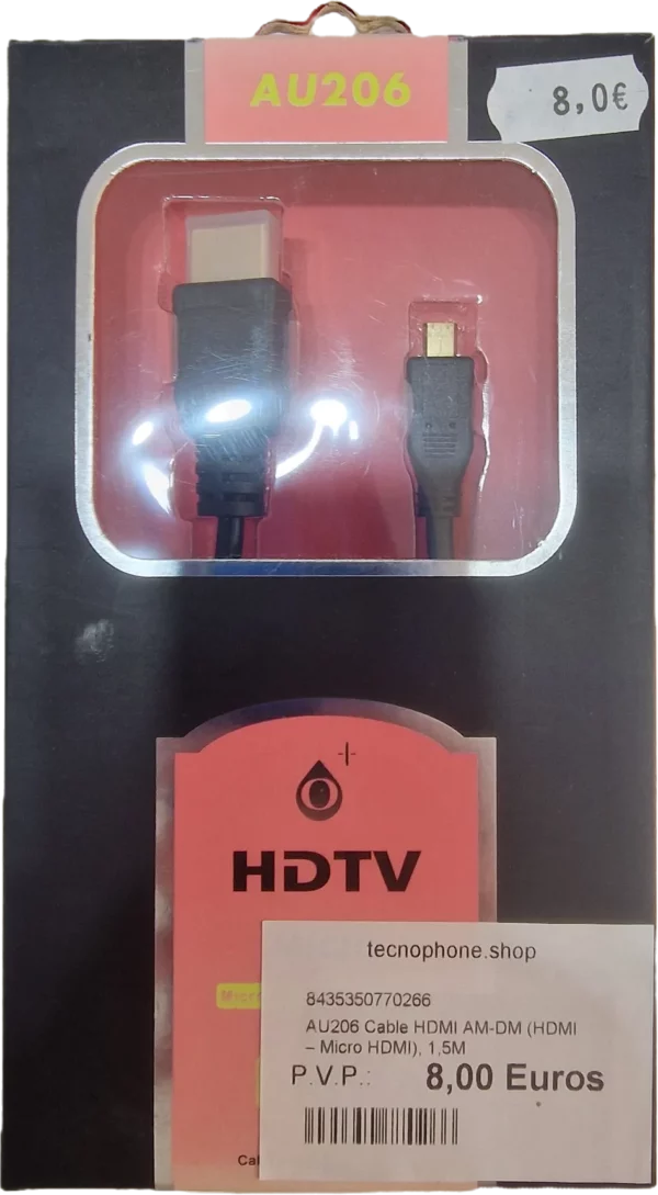 23410072 AU206 CABLE HDMI AM-DM (HDMI – MICRO HDMI), 1,5M
