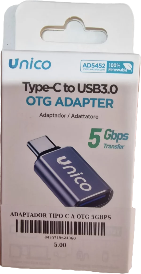 ADAPTADOR TIPO C A OTG 5GBPS