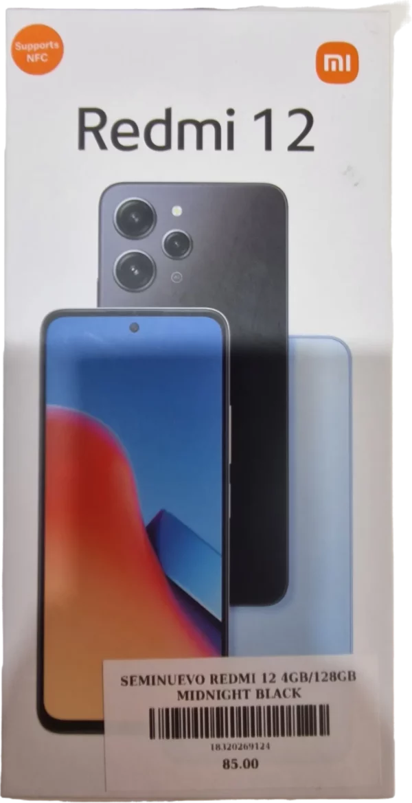 SEMINUEVO REDMI 12 4GB/128GB MIDNIGHT BLACK