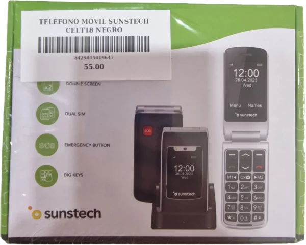 TELÉFONO MÓVIL SUNSTECH CELT18 NEGRO