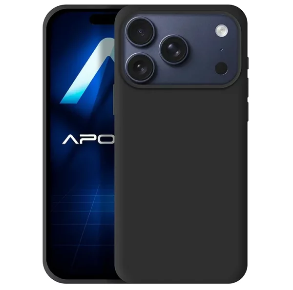 FUNDA SILICONA SUAVE IPHONE 17 PRO MAX NEGRA