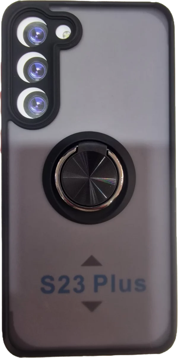 FUNDA SAMSUNG GALAXY S23 PLUS IMAN CON SOPORTE SMOKED NEGRA