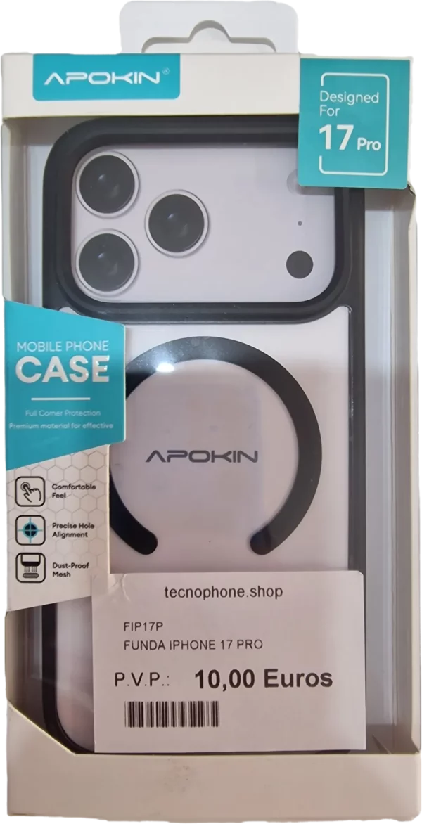 FUNDA SMOKED MAGSAFE ROCK APOKIN IPHONE 17 PRO NEGRA