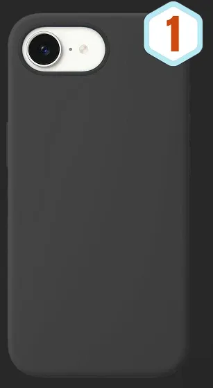 FUNDA SILICONA LIQUIDA EFECTO PIEL IPHONE 16E NEGRA