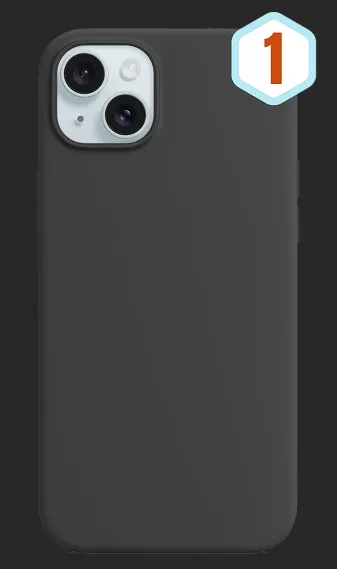 FUNDA SILICONA LIQUIDA EFECTO PIEL IPHONE 15 PLUS NEGRA
