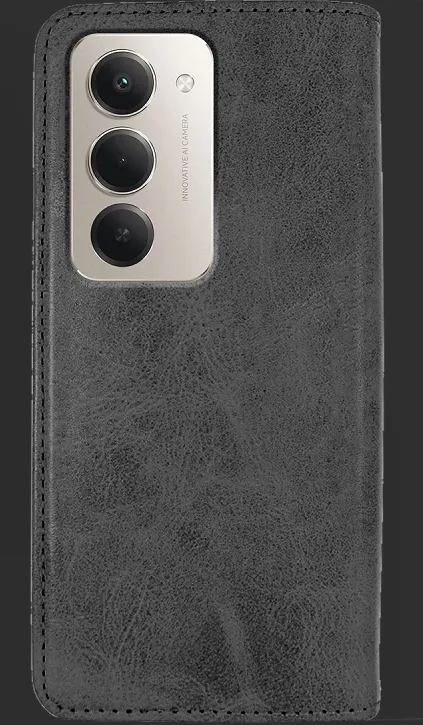 FUNDA TAPA CON TARJETERO XIAOMI REDMI 15 POLIPIEL NEGRA