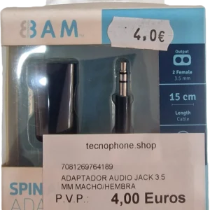 ADAPTADOR DE AUDIO SPIN BAM – 3.5 MM, 15 CM